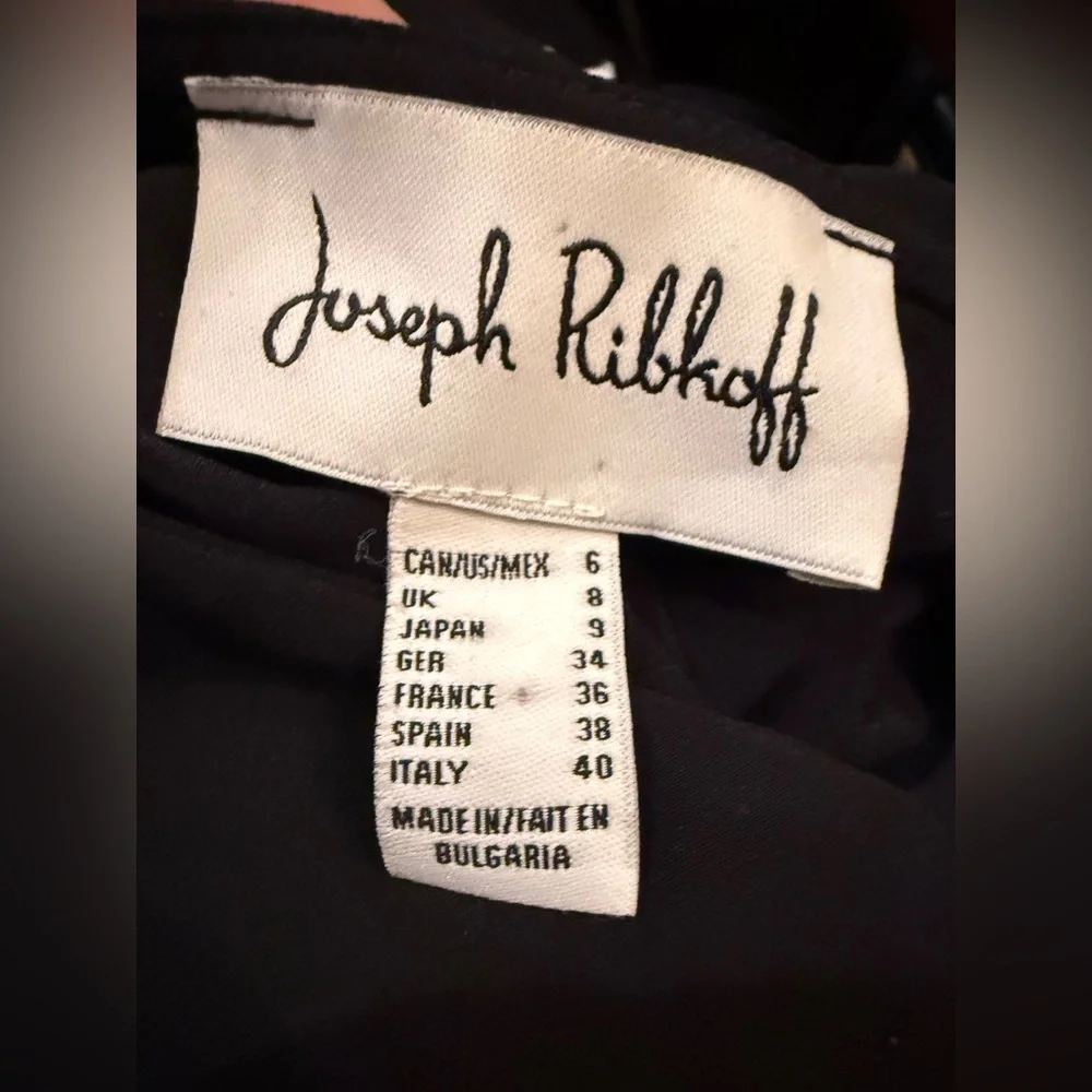 Joseph Ribkoff. Sheath Dress with Biased Cut Sheer Floral Trim Overlay. Size 6. - Picture 6 of 14